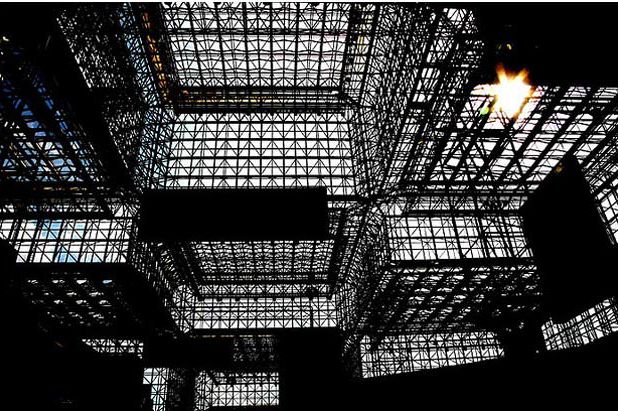 The glass roof at the Jacob Javits Center.